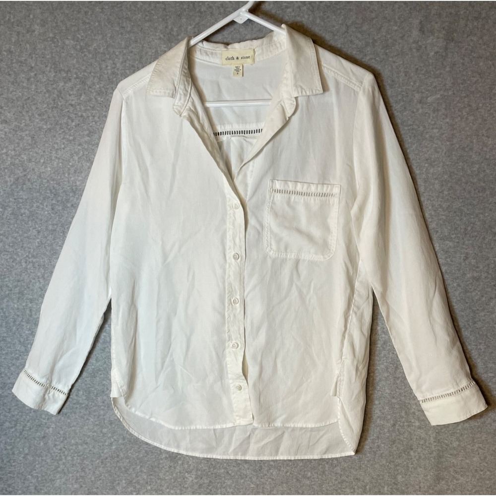 cloth & stone White Button-Down Shirt with Pocket